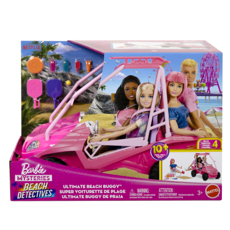 Papusi si accesorii - BARBIE MYSTERIES DETECTIVI PE PLAJA MASINUTA BUGGY SI ACCESORII