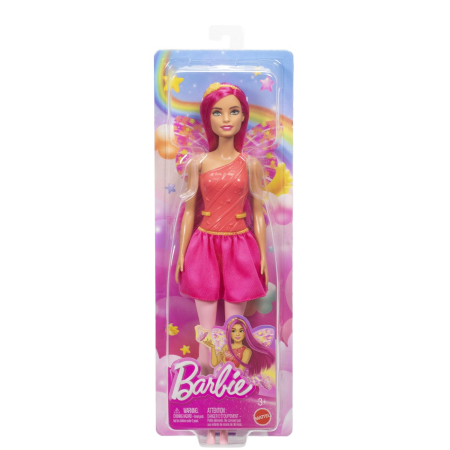 Papusi si accesorii - BARBIE PAPUSA BARBIE ZANA CU PAR SI TINUTA ROZ