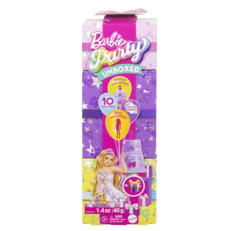 Papusi si accesorii - BARBIE PAPUSA PARTY UNBOXED REVEAL BLONDA