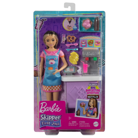 Papusi si accesorii - BARBIE PAPUSA SKIPPER FIRST JOBS SNACK BAR