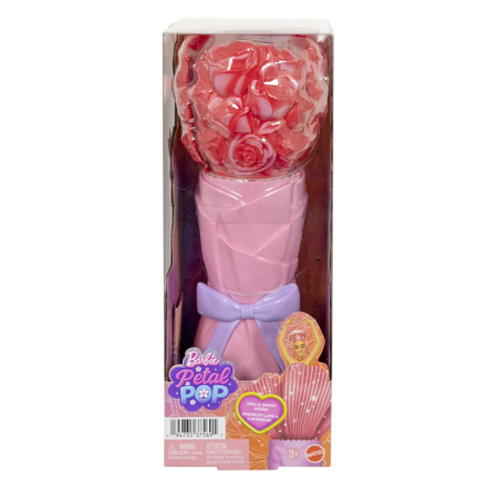 Papusi si accesorii - BARBIE PETAL POP SET PAPUSA BARBIE TRANDAFIR ROSU SI ACCESORII