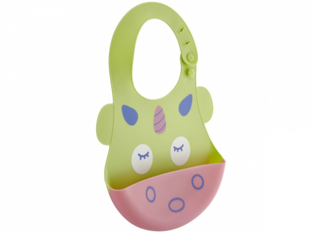 Accesorii hrănire bebeluși - Baveta BabyJem din silicon Soft Baby Bib (Culoare: Bleu)
