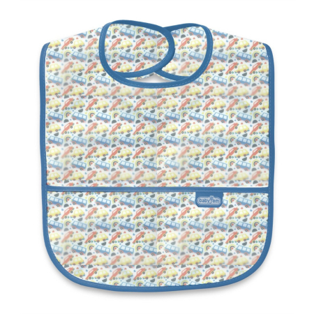 Accesorii hrănire bebeluși - Baveta cu 2 fete si buzunar , BabyJem, 24x35 cm (Culoare: Galben)