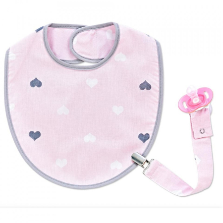Accesorii hrănire bebeluși - Baveta cu suport pentru suzeta BabyJem (Culoare: Bleu)