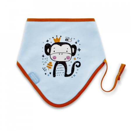 Accesorii hrănire bebeluși - Baveta cu suport pentru suzeta Triangle BabyJem (Culoare: Alb)
