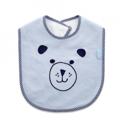 Accesorii hrănire bebeluși - Baveta din bumbac BabyJem Cute animals (Culoare: Bleu)