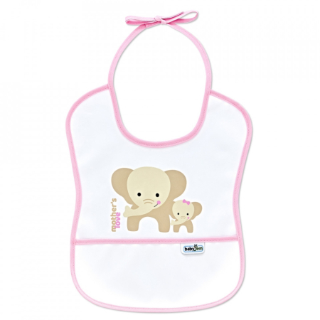 Accesorii hrănire bebeluși - Baveta impermebila pentru copii BabyJem Small (Culoare: Roz)