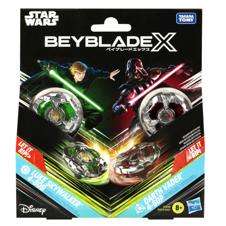 Figurine cu eroi si personaje - BEYBLADE X STAR WARS PACHET DUO LUKE SKYWALKER 4-80B SI DARTH VADER 4-60P