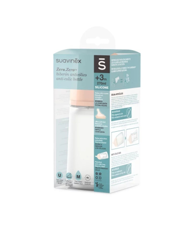 Accesorii hrănire bebeluși - Biberon cu debit mediu Zero Zero 270 ml Suavinex