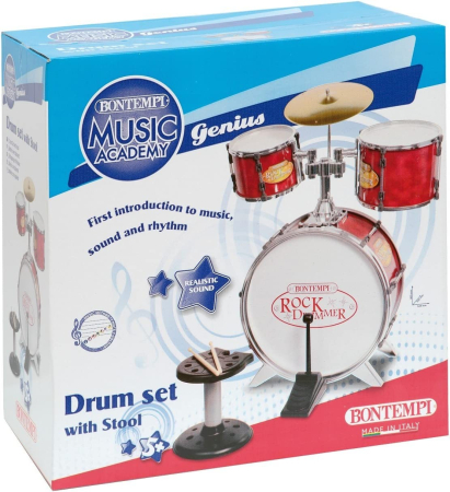 Jucarii muzicale - BONTEMPI SET TOBE DE METAL 4 PIESE ROSU