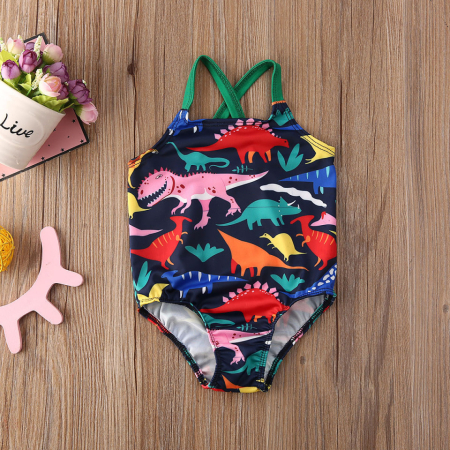 Costume de baie copii - Costum de baie Dinozauri colorati Drool