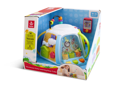 Jucarii pentru bebelusi - CUB INTERACTIV MONTESSORI PENTRU INVATARE TIMPURIE