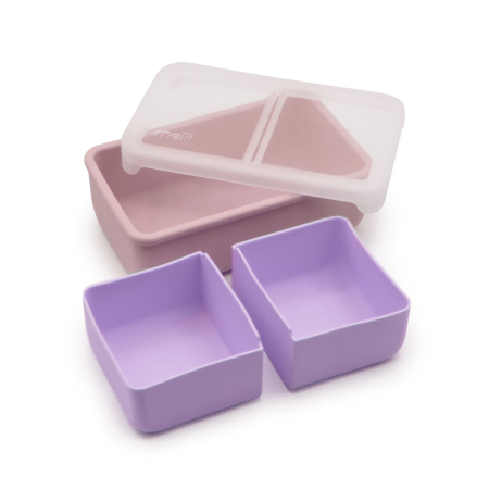 Accesorii hrănire bebeluși - CUTIE PRANZ BENTO CU COMPARTIMENTE DETASABILE, MELII, PINK PURPLE