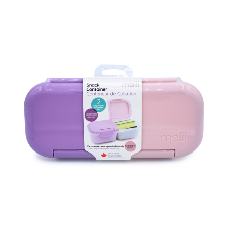 Accesorii hrănire bebeluși - CUTIE SNACK 2 COMPARTIMENTE, MELII, BLUSH BERRY