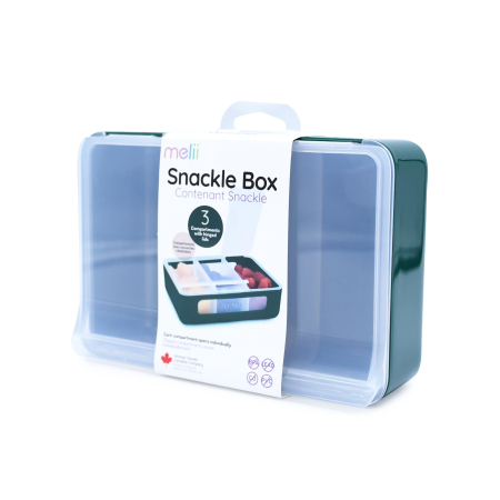 Accesorii hrănire bebeluși - CUTIE SNACK 3 COMPARTIMENTE, MELII, PINE GREEN