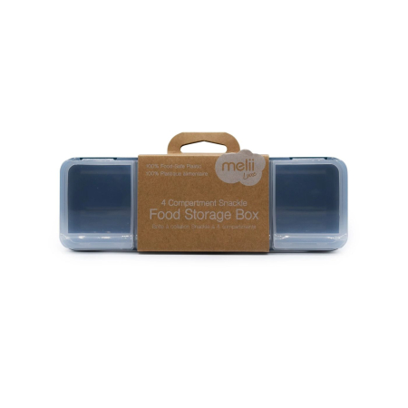 Accesorii hrănire bebeluși - CUTIE SNACK 4 COMPARTIMENTE, MELII LUXE, BLUE