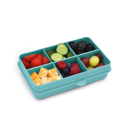 Accesorii hrănire bebeluși - CUTIE SNACK 6 COMPARTIMENTE, MELII, BLUE