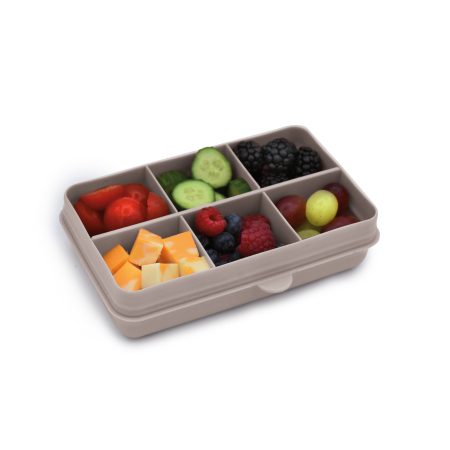 Accesorii hrănire bebeluși - CUTIE SNACK 6 COMPARTIMENTE, MELII, GREY
