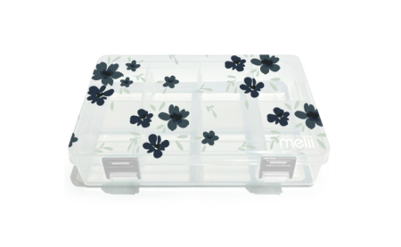 Accesorii hrănire bebeluși - CUTIE SNACK 8 COMPARTIMENTE, MELII, PRINT FLORI