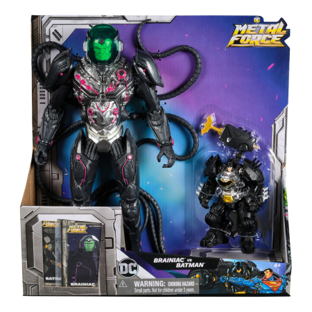 Figurine cu eroi si personaje - DC METAL FORCE SET FIGURINE DE ACTIUNE BRAINIAC VS BATMAN