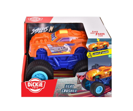 Jucarii - DICKIE MASINA DE TEREN BEAT CRUSHER CU LUMINI SI SUNETE 17CM