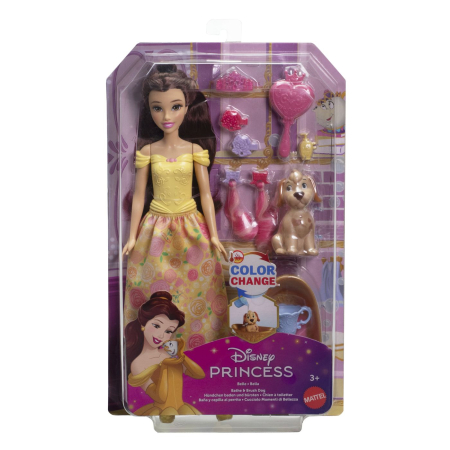 Papusi si accesorii - DISNEY PRINCESS PAPUSA BELLA CU CATEL SI ACCESORII