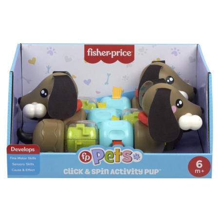 Jucarii pentru bebelusi - FISHER PRICE JUCARIE CATELUS DE ACTIVITATE PENTRU BEBELUSI CLICK AND SPIN