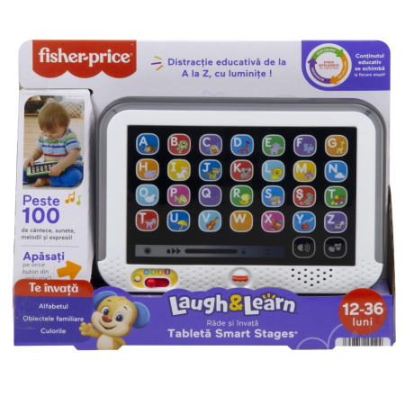 Jucarii pentru bebelusi - FISHER PRICE LAUGH LEARN TABLETA SMART CU 3 NIVELURI DE DEZVOLTARE LIMBA ROMANA