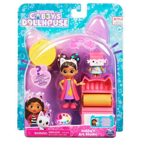 Jucarii - GABBYS DOLLHOUSE SET PAPUSA 9.7CM CU PISICUTA STUDIOUL DE ARTA A LUI GABBY