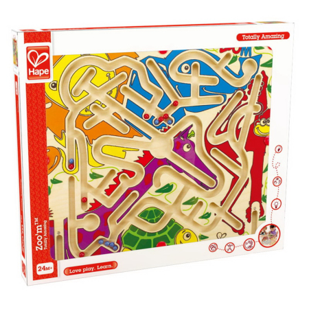 Jucarii din lemn - HAPE LABIRINT MAGNETIC ZOOu0026#39;M - DISTRACTIE LA DUBLU