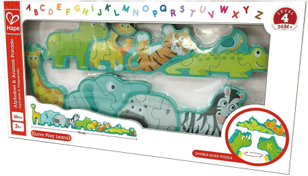 Jucarii din lemn - HAPE PUZZLE ALFABET ALFABET