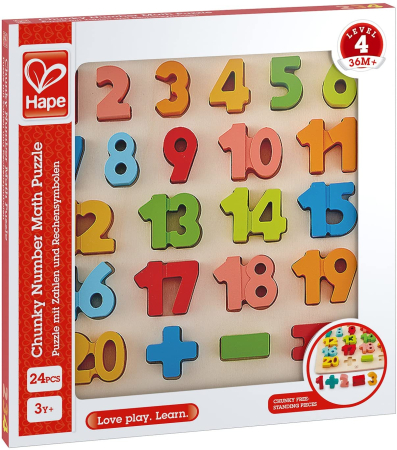 Jucarii din lemn - HAPE PUZZLE MATEMATICA CHUNKY