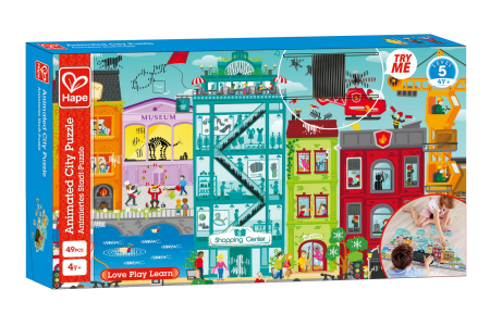 Jucarii din lemn - HAPE PUZZLE ORASUL ANIMAT