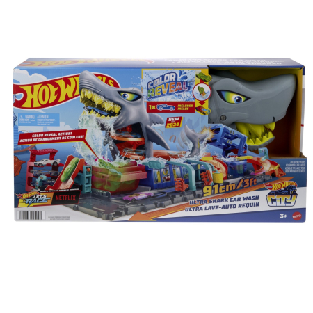 Masinute, Motociclete, Elicoptere, Avioane - HOT WHEELS CITY COLOR REVEAL SPALATORIE AUTO 91CM