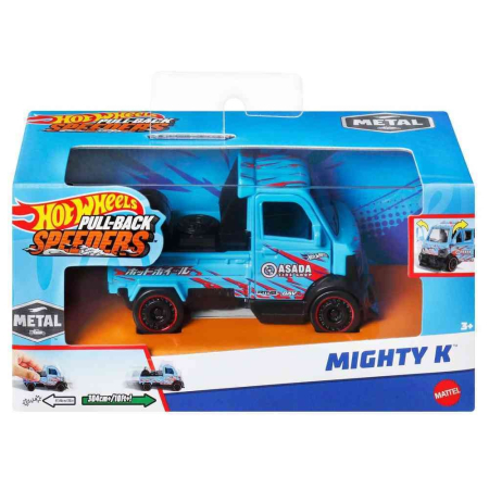 Jucarii - HOT WHEELS MASINUTA METALICA CU SISTEM PULL BACK MIGHTY K SCARA 1:43
