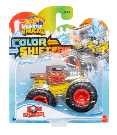 Masinute, Motociclete, Elicoptere, Avioane - HOT WHEELS MONSTER TRUCK CAMION BONE SHAKER CU CULORI SCHIMBATOARE SCARA 1:64