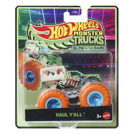 Masinute, Motociclete, Elicoptere, Avioane - HOT WHEELS MONSTER TRUCK GLOW IN THE DARK MASINUTA HAUL YALL SCARA 1 LA 64