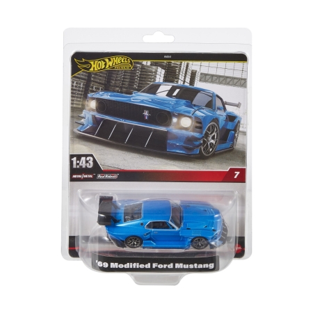 Masinute, Motociclete, Elicoptere, Avioane - HOT WHEELS PREMIUM REAL RIDERS MASINUTA METALICA MODIFIED FORD MUSTANG 69 SCARA 1:43