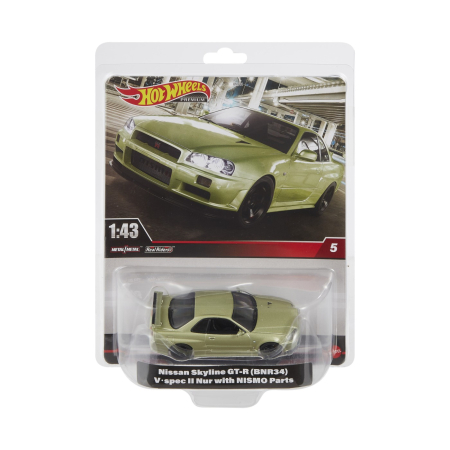 Masinute, Motociclete, Elicoptere, Avioane - HOT WHEELS PREMIUM REAL RIDERS MASINUTA METALICA NISSAN SKYLINE GT-R SCARA 1:43