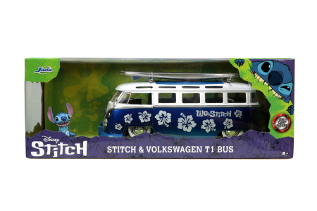 Jucarii - JADA AUTOBUZ METALIC SI FIGURINA STITCH SCARA 1:24