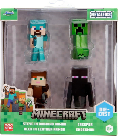 Jucarii - JADA MINECRAFT SET 4 FIGURINE METALICE 6.5CM