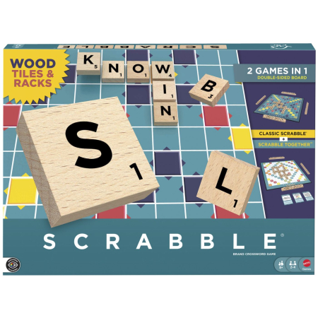 Jocuri și cărți de joc - JOC SCRABBLE 2 IN 1 DIN LEMN IN LIMBA ENGLEZA