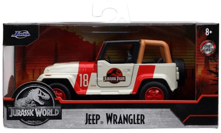 Jucarii - JURASSIC WORLD MASINUTA METALICA JEEP WRANGLER SCARA 1 LA 32