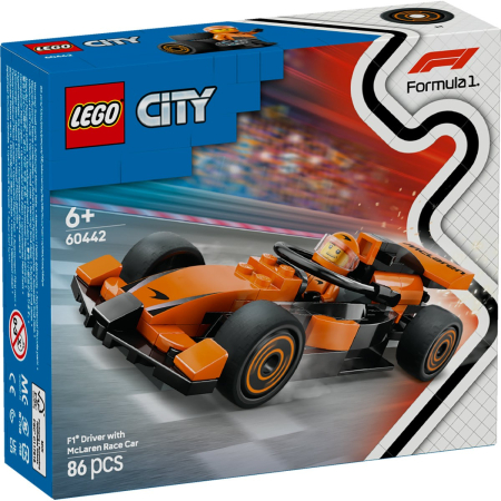 Seturi de construcție și cuburi - LEGO CITY PILOT F1 CU MASINA DE CURSE MCLAREN 60442