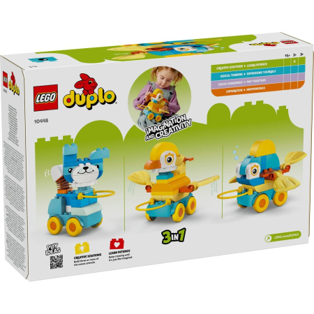 Seturi de construcție și cuburi - LEGO DUPLO ANIMALE PE ROTI 3 IN 1 10448