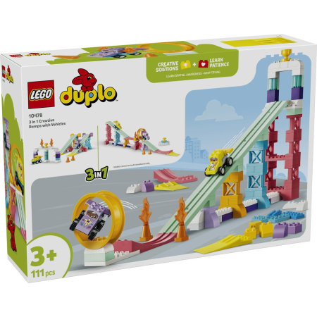 Seturi de construcție și cuburi - LEGO DUPLO RAMPE CREATIVE CU VEHICULE 3IN1 10478