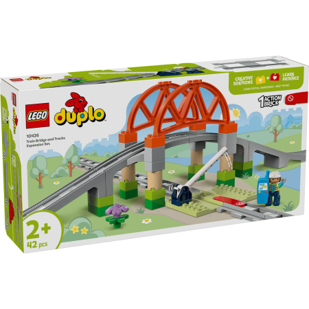 Seturi de construcție și cuburi - LEGO DUPLO SET DE EXTINDERE POD CU SINE DE CALE FERATA 10426