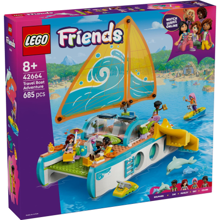 Seturi de construcție și cuburi - LEGO FRIENDS CALATORIA AVENTUROASA CU BARCA 42664