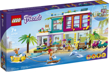 Seturi de construcție și cuburi - LEGO FRIENDS CASA DE VACANTA DE PE PLAJA 41709