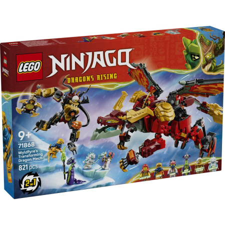 Seturi de construcție și cuburi - LEGO NINJAGO ROBOTUL DRAGON TRANSFORMATOR AL LUI WYLDFYRE 71868